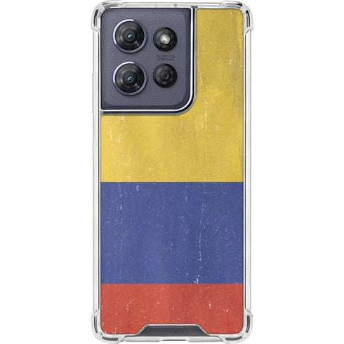 Colombia Flag Distressed Moto G 5G (2025) Clear Case